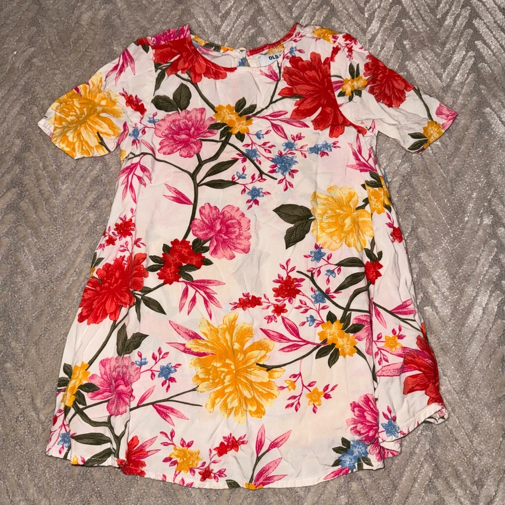 Old Navy Floral Kids Dress - Red, Pink, Yellow